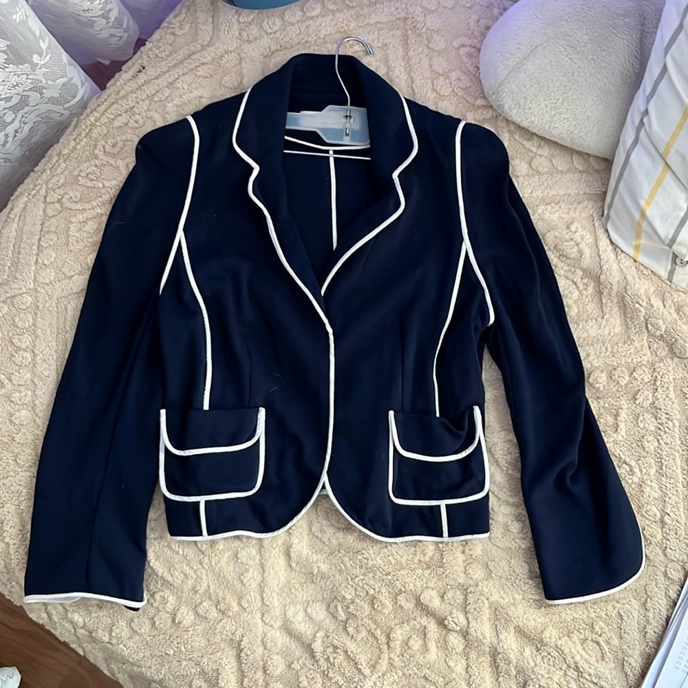 Charles Nolan New York - Navy Jacket White Piping